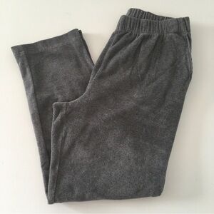 Lands' End Gray Soft Ribbed Pull-On Pants MEDIUM (10-12) Cotton/Poly/Spandex